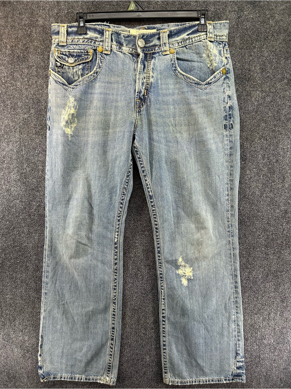 MEK Denim Oaxaca Boot Cut Jeans Mens Size 36x34 Distressed Cowboy Vintage Y2K